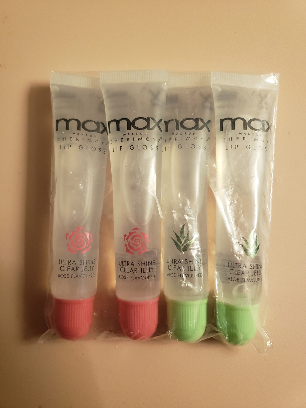 Max makeup by Cherimoya Ultra Shine Clear Jelly Lip Gloss 4-Piece Clear Lip